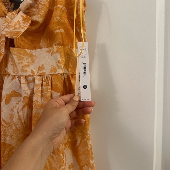 Aqua Yellow and White Tropical Maxi Dress - Picture 2 of 4